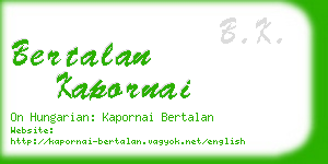 bertalan kapornai business card